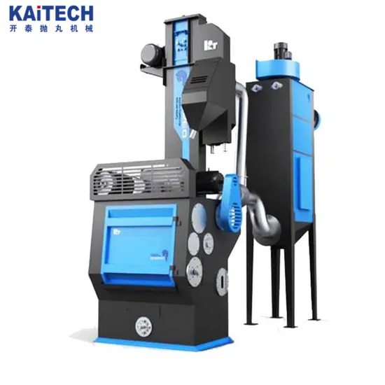 小規模鋳造所で使用されている金属表面ショットブラスト機/サンドブラスト機/サンドブラスター/アブレーター（ゴムベルト付き、スチールショット/グリット付き）